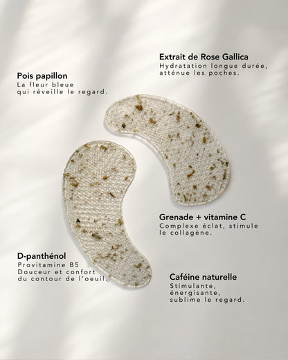 Patchs yeux hydrogel anti-cernes aux ingrédients naturels Rose Lane Paris